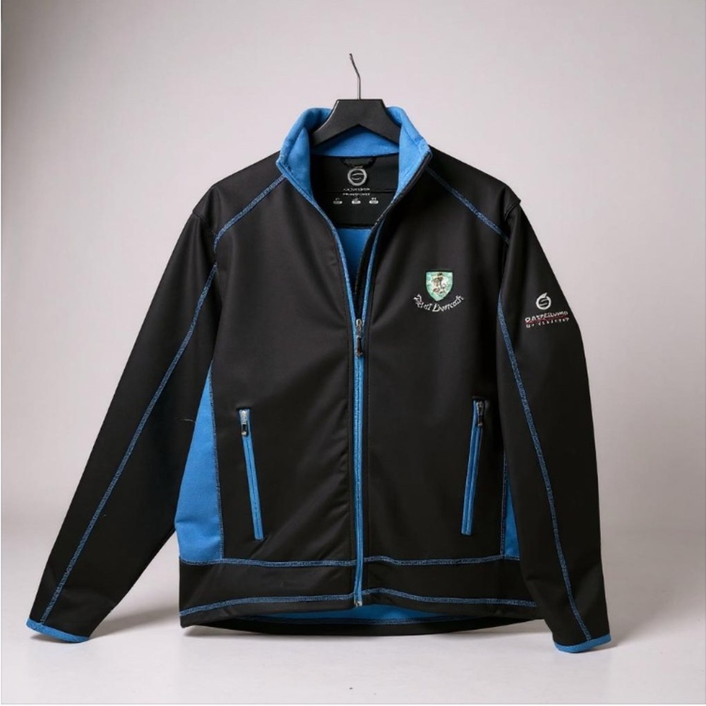 Sunderland of Scotland‎ Royal Dornoch Golf Jacket Black Blue Bonded Fleece XS
